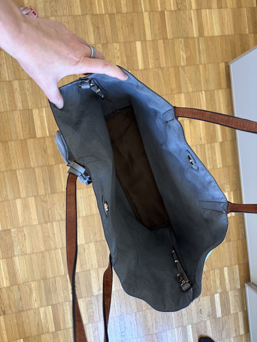 Taschen für Damen: Italian Bag Grey Leather with Pouch – Neu und originalverpackt aus Zürich von oktawia.kata 3