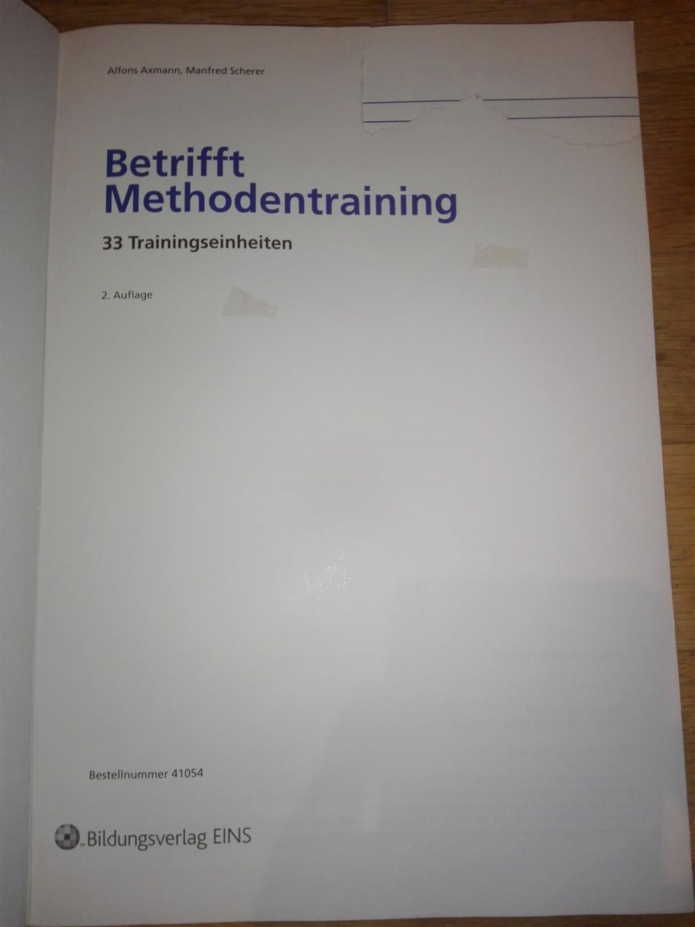 Libri: Betrifft Methodentraining - Axmann Scherer – Usato da St. Gallen venduto da elkapone 1