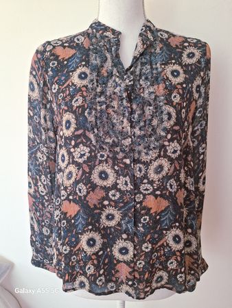 Chemisier à fleurs Hemisphere taille S, bleu viscose