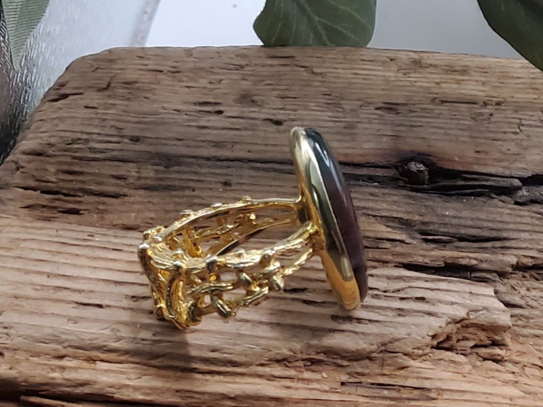Ringe: Kunstvoll verarbeiteter Ring mit Moosachat in Silber Gr.55 – Neu (gemäss Beschreibung) aus Luzern von S.Kern01 1