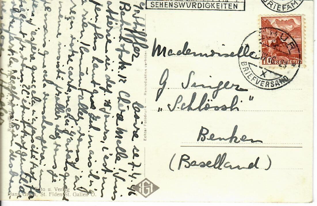 Cartoline postali: Chur St. Martinskirche 1946 – Usato da Hochdorf venduto da Ziegel-16 1