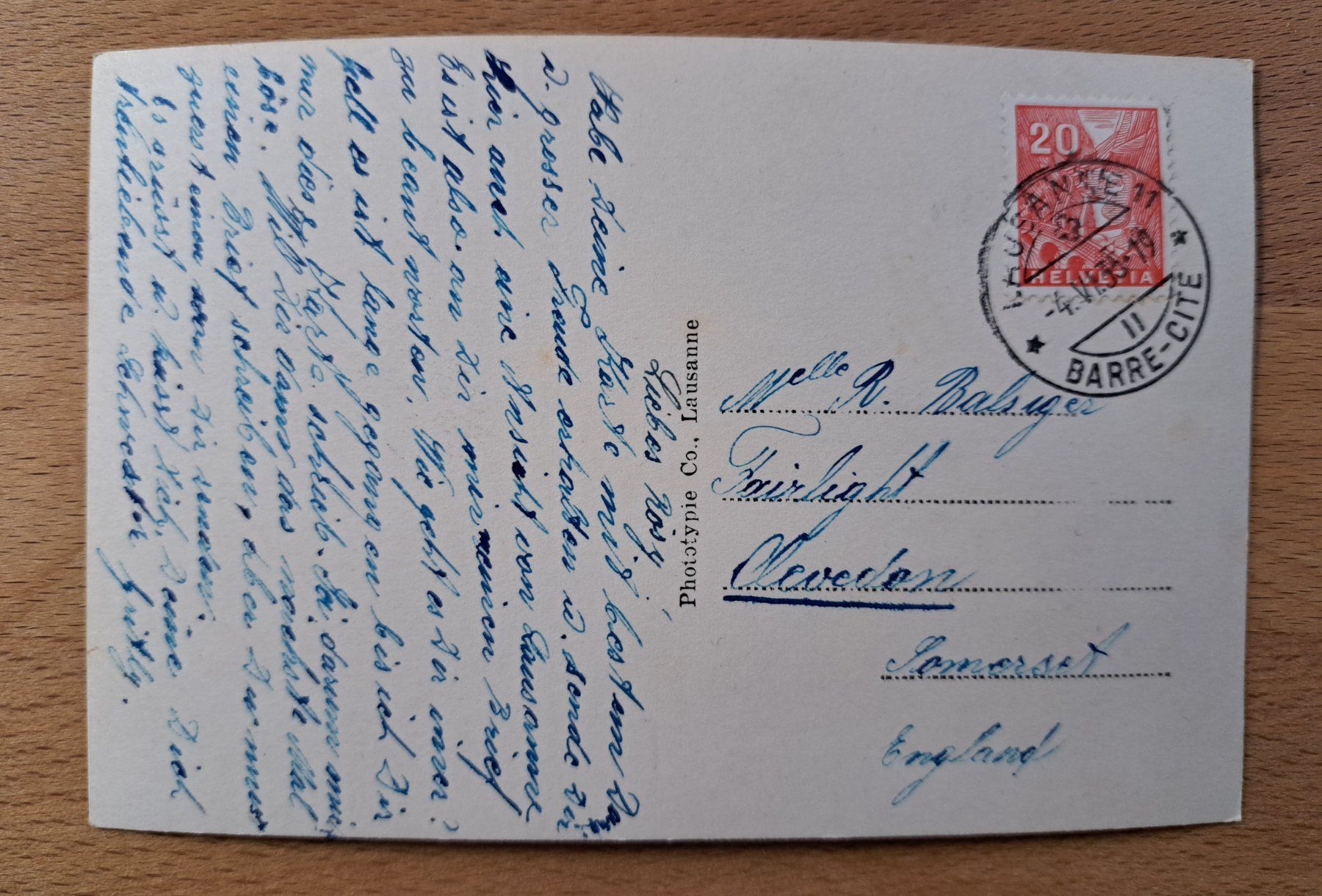 Cartoline postali: Lausanne, gelaufen 1935 – Usato da Unterägeri venduto da PhilatelieStudiger 1