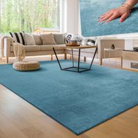 -50% ‼️ XL Super Soft Teppich BLAU  200x200 cm NEU