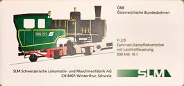 5 verschiedene Abziehbilder von Lokomotiven der Firma SLM