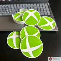 Xbox Logo Coaster Set with Holder 3D Printed