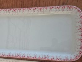 Plat à cake NEUF  porcelaine "Table Passion" C68