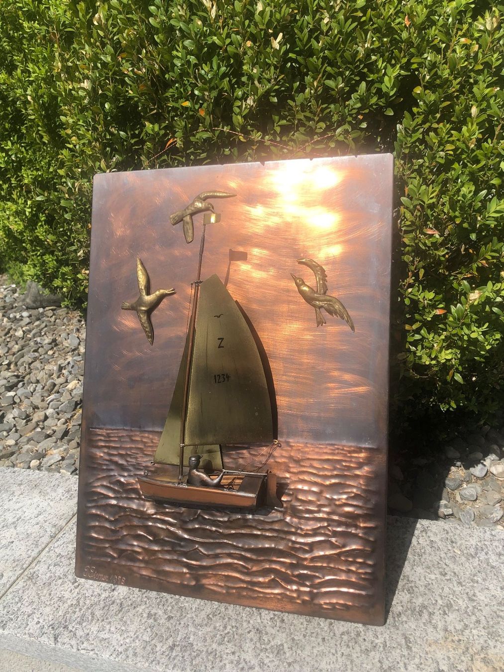 Foto & Immagini: KUNST Kupferbild Segelboot mit möven – Usato da BERNECK venduto da kappi321 6