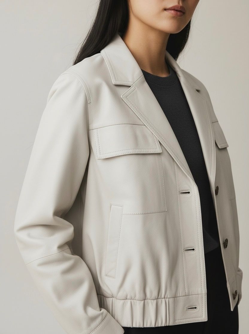 Giacche: Lafayette 148 Lederjacke grau Gr. M – Usato da Binningen venduto da Designerlabels