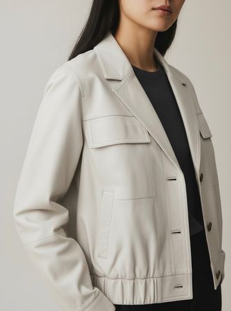 Lafayette 148 Lederjacke grau Gr. M