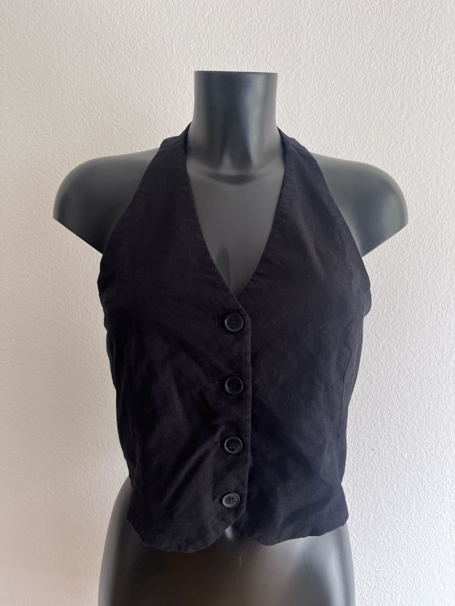 Gilet & Giacche senza maniche: Schwarze Leinenweste, S – Usato da Baden venduto da Didi_sunshine