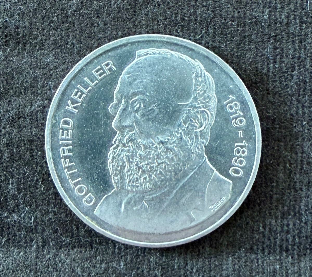 Tutti le monete: Gottfried Keller Gedenkmünze 1990 – Usato da Wettswil venduto da Elsol
