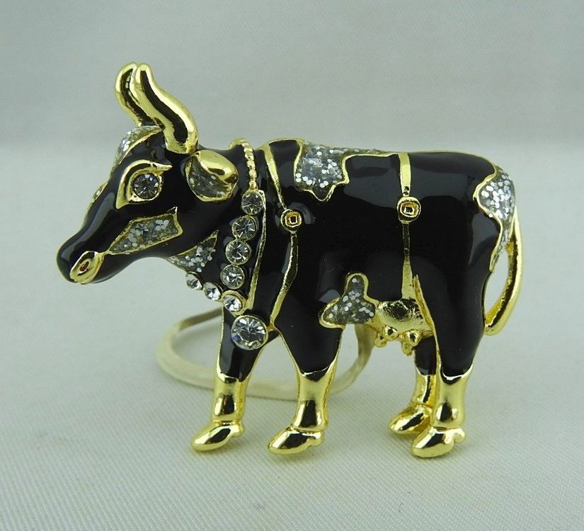 Spille & Fermagli: Brosche - KUH - mit Glitzersteinen - Neu – Nuovo e nell'imballaggio originale da Grenchen venduto da Yamahwildstar16 1