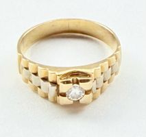 Herrenring 750 Gold mit 1 Diamant
