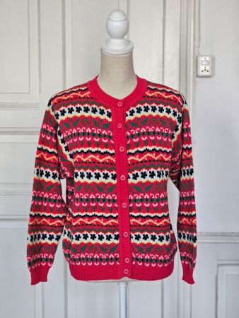 Strickjacke Benetton Wolle Bunt Gr. S/M