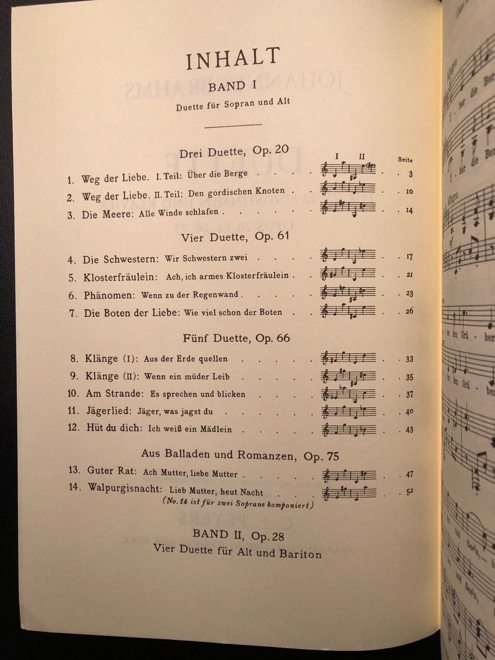 Bücher: Brahms Duette Opus 20, 61, 66, 75 – Gebraucht aus Bottmingen von Botbas 2