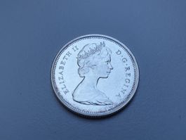 🇨🇦 Canada 25 Cents 1967 Silver 6g .800 - XF, brilliant