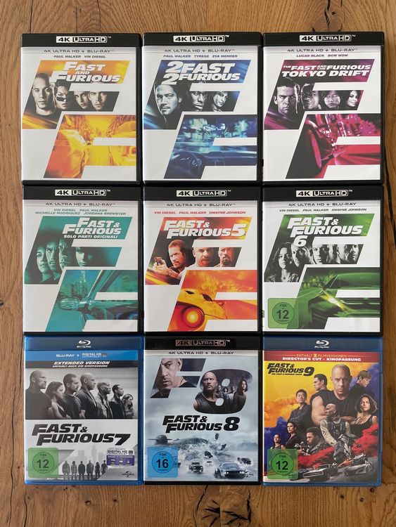 Fast and Furious 1 - 9 (4K UHD Bluray / Bluray) (Gebraucht) in für CHF ...