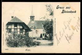 AK Bleienbach, Straßenpartie mit Kirche
