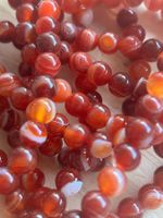 Strang echte red striped agate beads 6mm