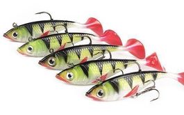 5 Stück Soft Shad Gummifisch mit Haken