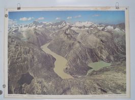 ⭐Flugbild Grimsel und Berner Alpen Schulwandbild Swissair
