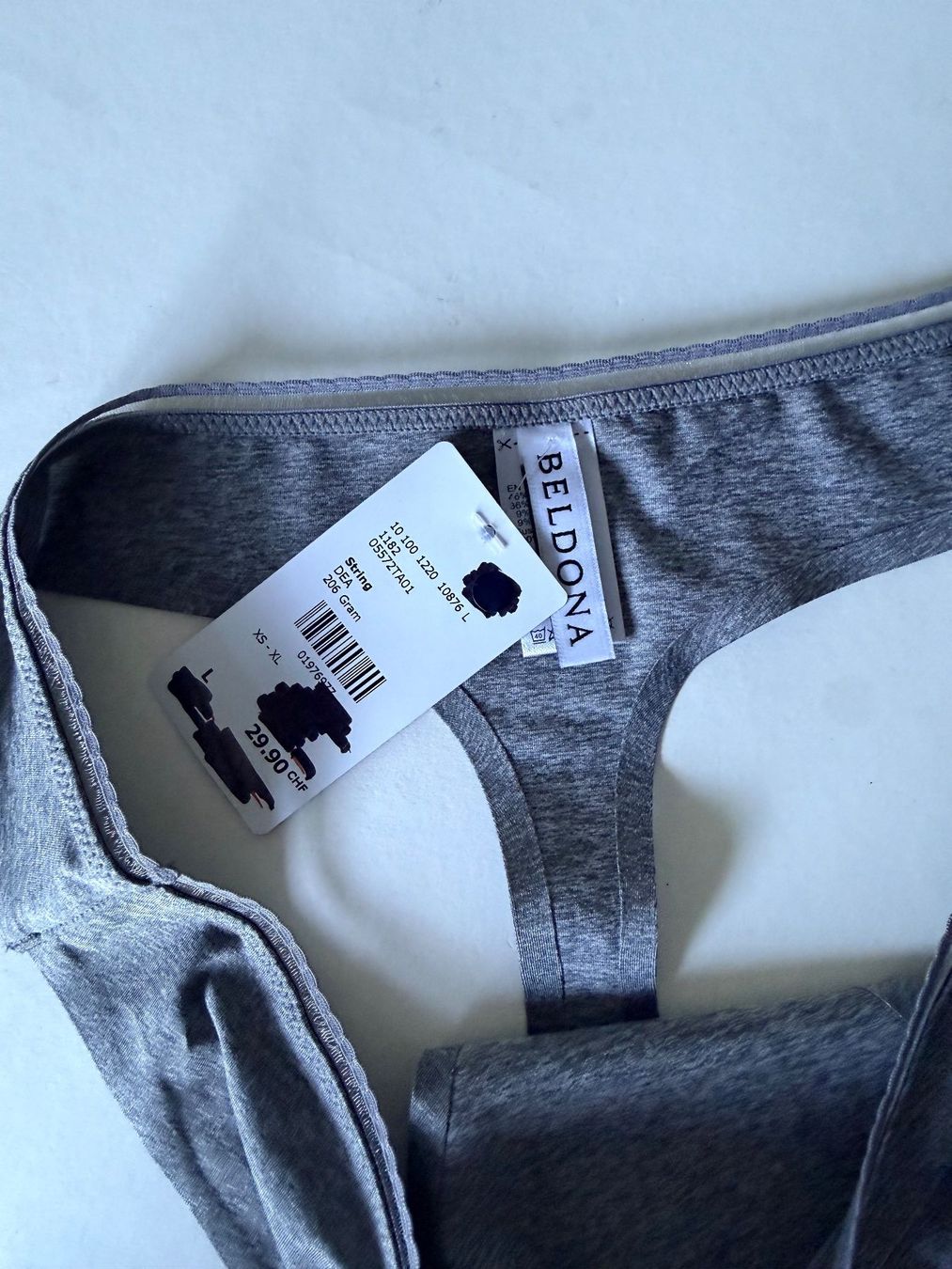 Beldona Altra biancheria intima: BELDONA, String DEA, Grösse L, Farbe Grau meliert – Nuovo e nell'imballaggio originale da Rudolfstetten venduto da gst_g7xl 1