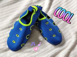 Neopren-Badeschuhe Kids 31/32 Neu Ungetragen Blau/Neon Gelb
