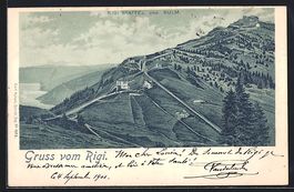 Litho Rigi Staffel, Ansicht mit Kulm