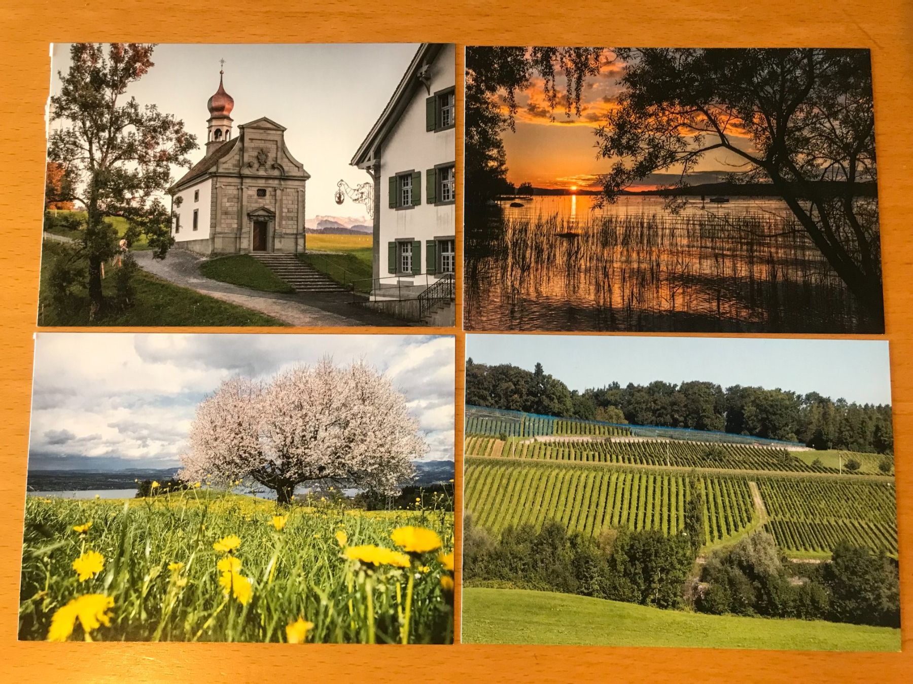 Cartoline postali: 4x Postkarten Landschaften im Bezirk Höfe – Usato da Luzern venduto da mey_s13