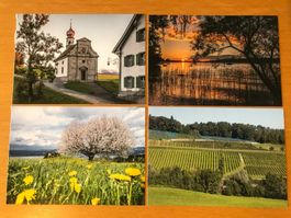 4x Postkarten Landschaften im Bezirk Höfe