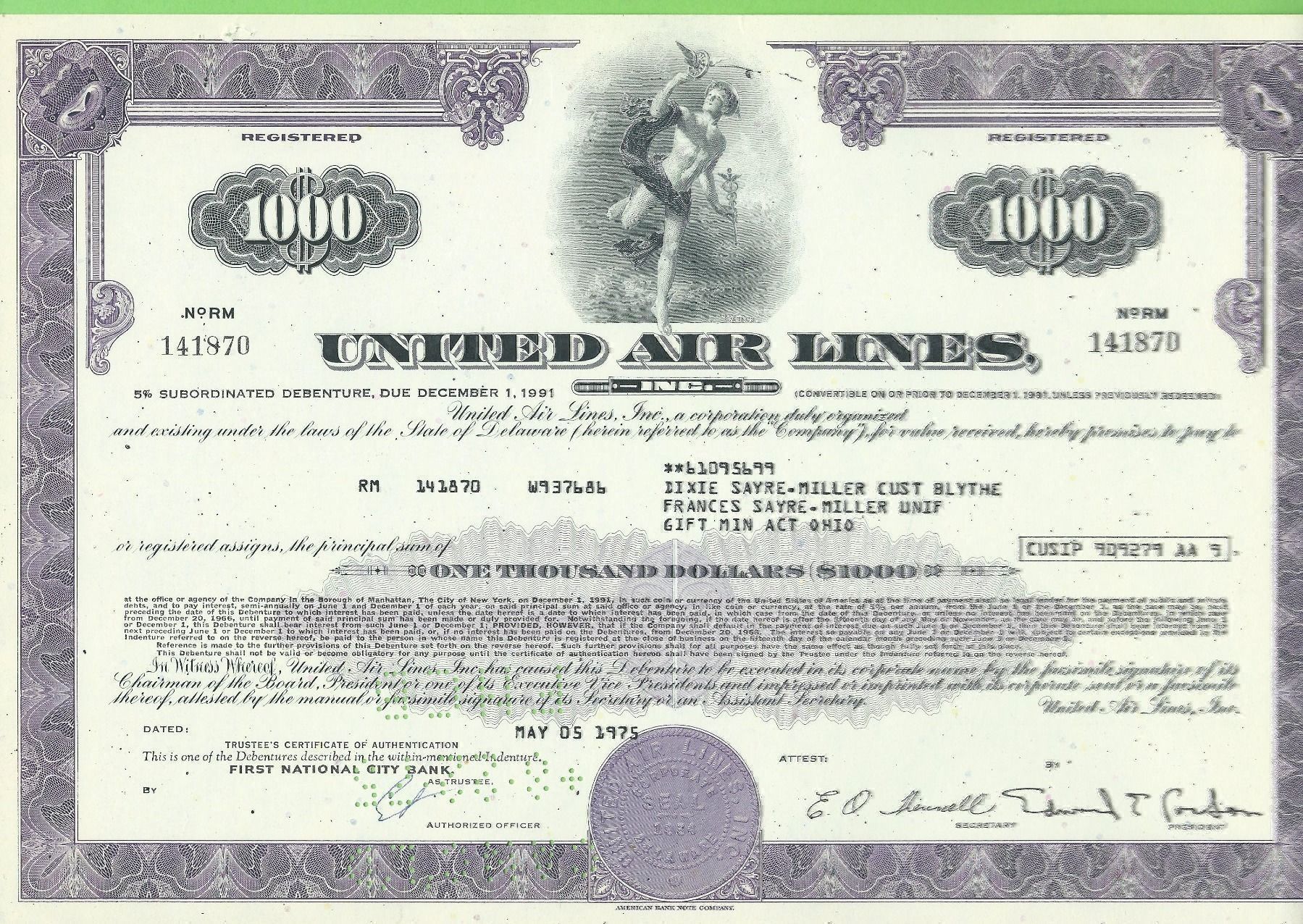 Alle Münzen: United Air Lines, 1975 – Gebraucht aus Zürich von t24_de