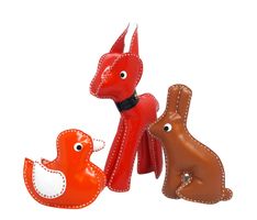 jouet vintage canard âne lapin plastique cousu style Carnat