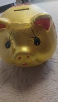 Sparschwein#Chinesische Sparschwein in Goldglitzer#neuwertig