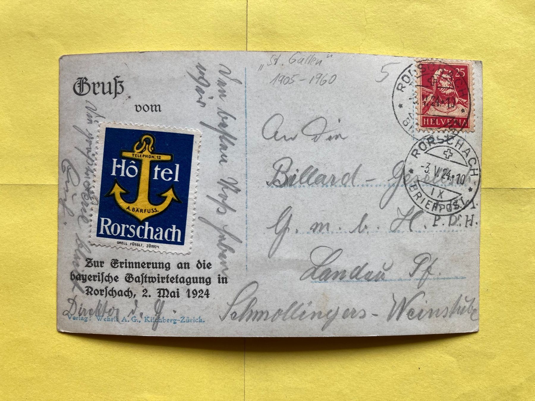 Cartoline postali: AK  19487  Rorschach  Der  Hafen,  - 3. V. 24 – Nuovo (secondo la descrizione) da Grabs venduto da paggi01 1