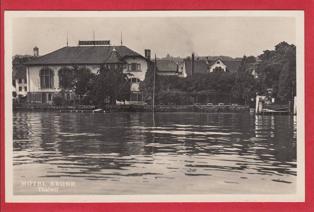 Cartoline postali: THALWIL HOTEL KRONE 1932 – Usato da Grüningen venduto da Kartenlaube