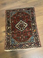 Perser Teppich, Läufer, Vintage, 83x63cm, Rot/Blau,
