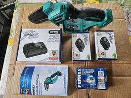 Ferrex Akku-Multisäge 20V, neu, mit 2 Akkus,L-Gerät Top!