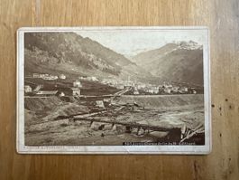 Hist. Foto 1885, Airolo, Gotthardbahn - Rarität