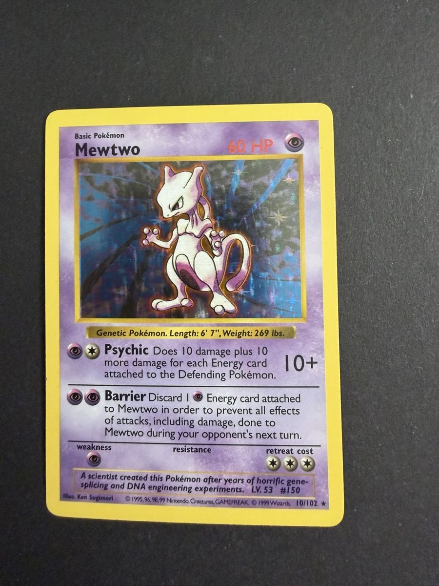 Pokémon Sammelbilder & Trading cards: Mewtwo Holo Shadowless 10/102 Pokemon Base Set LP – Gebraucht aus Adliswil von Parosek 1