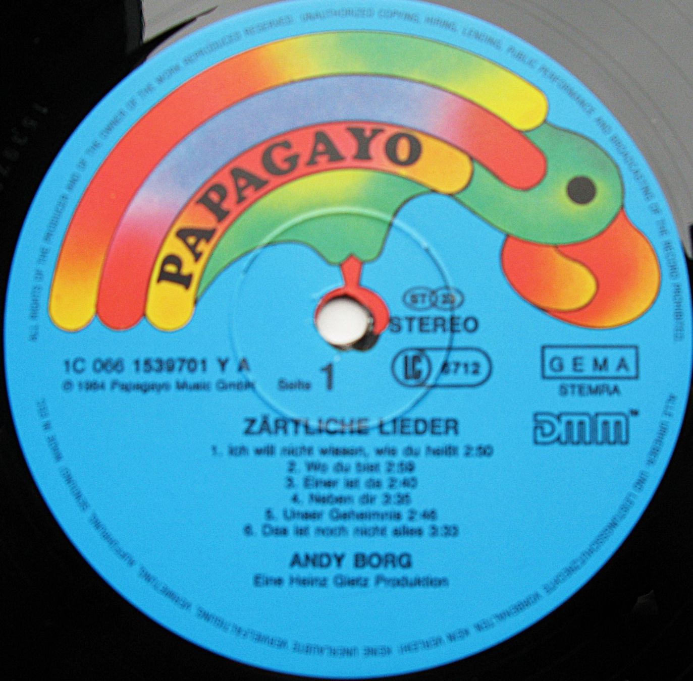 Dischi in vinile: ANDY BORG "Zärtliche Lieder" LP in NEAR MINT – Usato da Monthey venduto da Pingmub 3