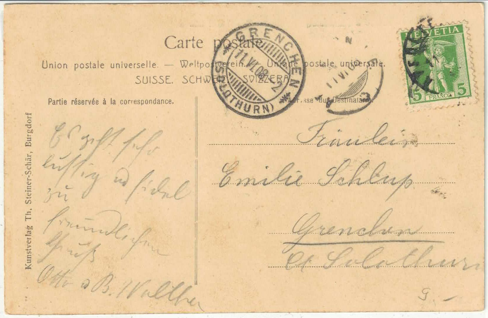 Cartoline postali: Gruss aus Affoltern i./E. - Hotel Löwen – Usato da Ettingen venduto da Kartenplanet 1