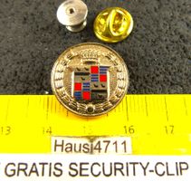 CADILLAC AUTO SCHMUCK-PIN GOLDIG 2cm MIT SECURITY-CLIP