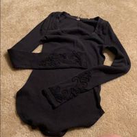Free People Thermo Shirt Pullover mit Spitzen M L 40 wie NEU