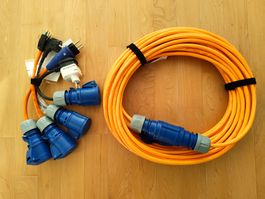 Camping-/Bootkabelset 5-teilig, NEU, UNBENUTZT