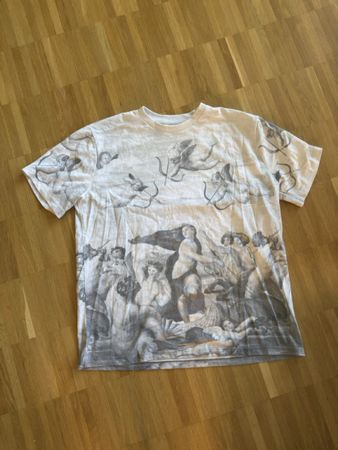 T-Shirt Pull&Bear Raphael Print weiss Grösse M Zustand gut