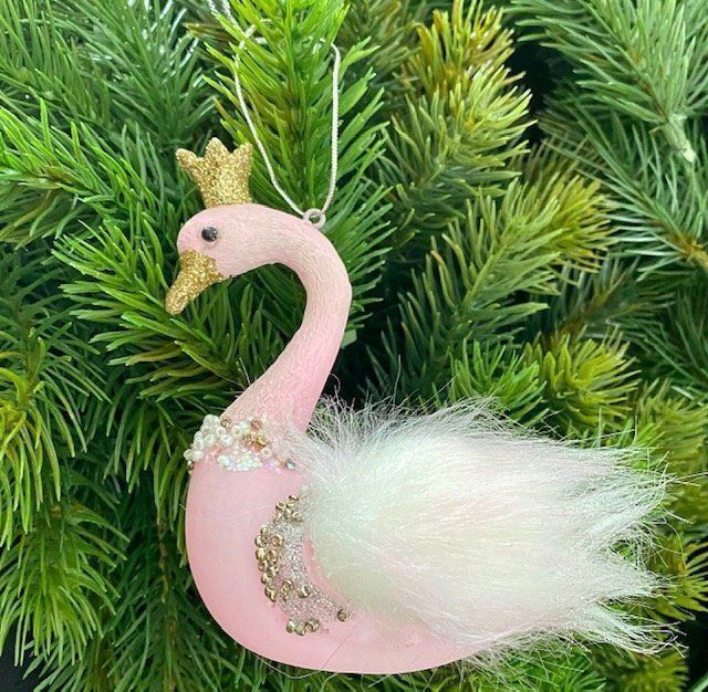 Statuette: rosa Schwan aus Glas mit Perlen – Nuovo (secondo la descrizione) da Volketswil venduto da rubin74