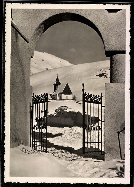 Cartoline postali: AK Arosa, Aroser Bergkirchli – Usato da Berlin venduto da bartko-reher