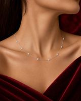 Halskette 18 Karat Gold, 42 cm mit 1,35 ct Diamanten/  F-vs+