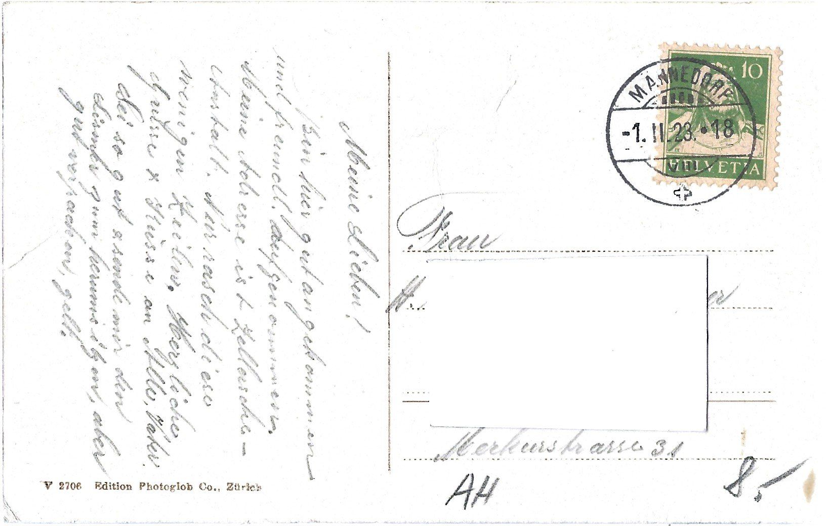 Cartoline postali: Männedorf.   Zeller'sche  Kapelle – Usato da Bütschwil venduto da Jackson1A 1