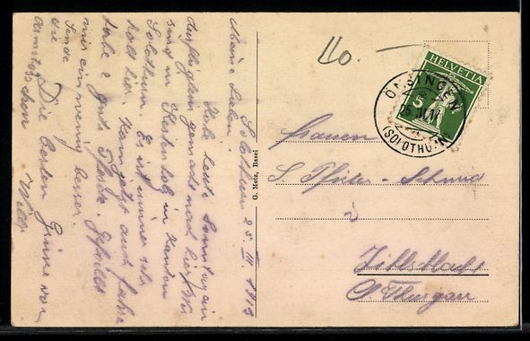 Cartoline postali: Solothurn, Panorama mit Weissenstein – Usato da Berlin venduto da bartko-reher 1